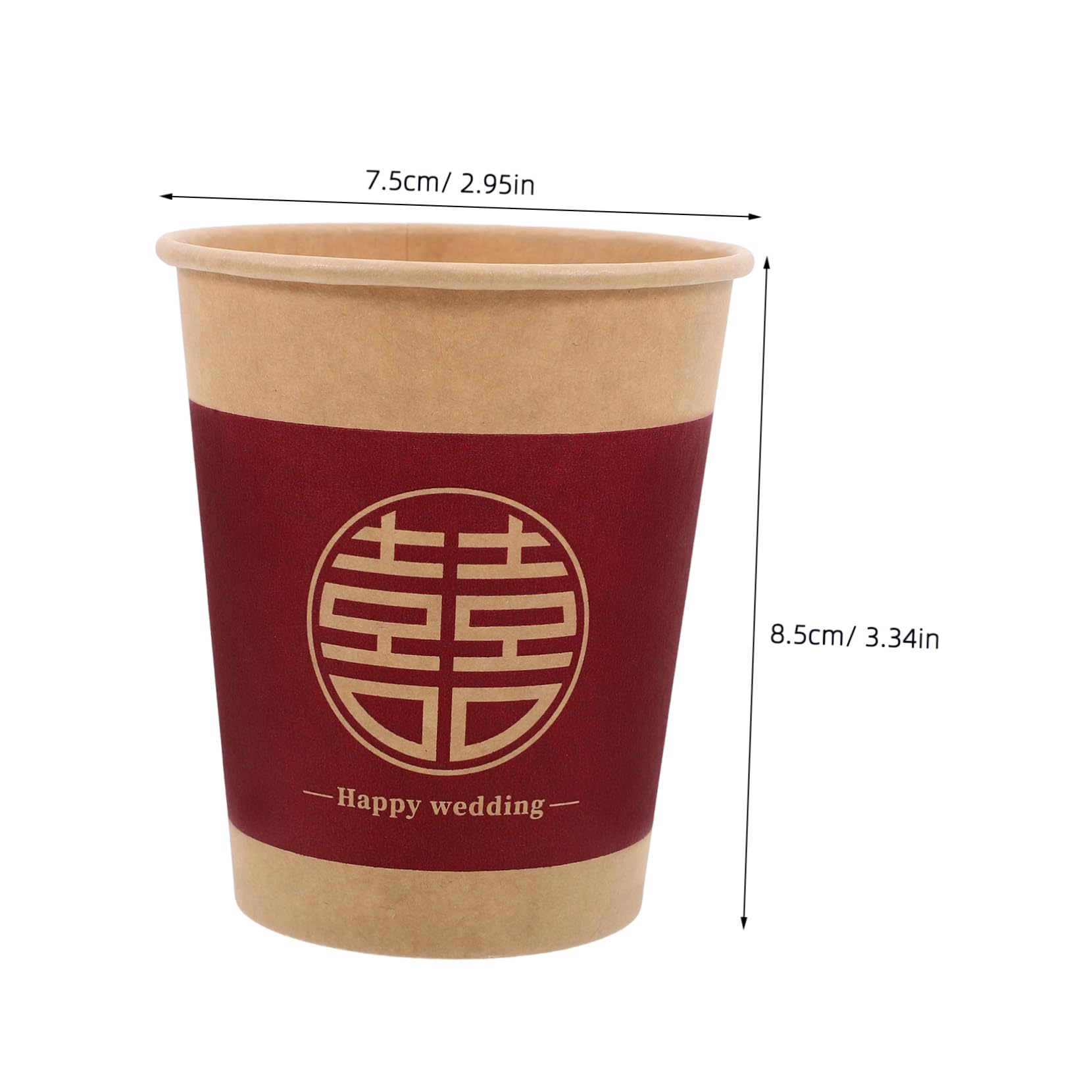ULTECHNOVO 5 zestawów Happy Cup Kubki Papierowe Papierowy Na Wesele Chińskie Kubki Weselne Kubki Weselne Na Przyjęcie Jednorazowe Kubki Weselne Na Napoje Filiżanki Do 50szt*5