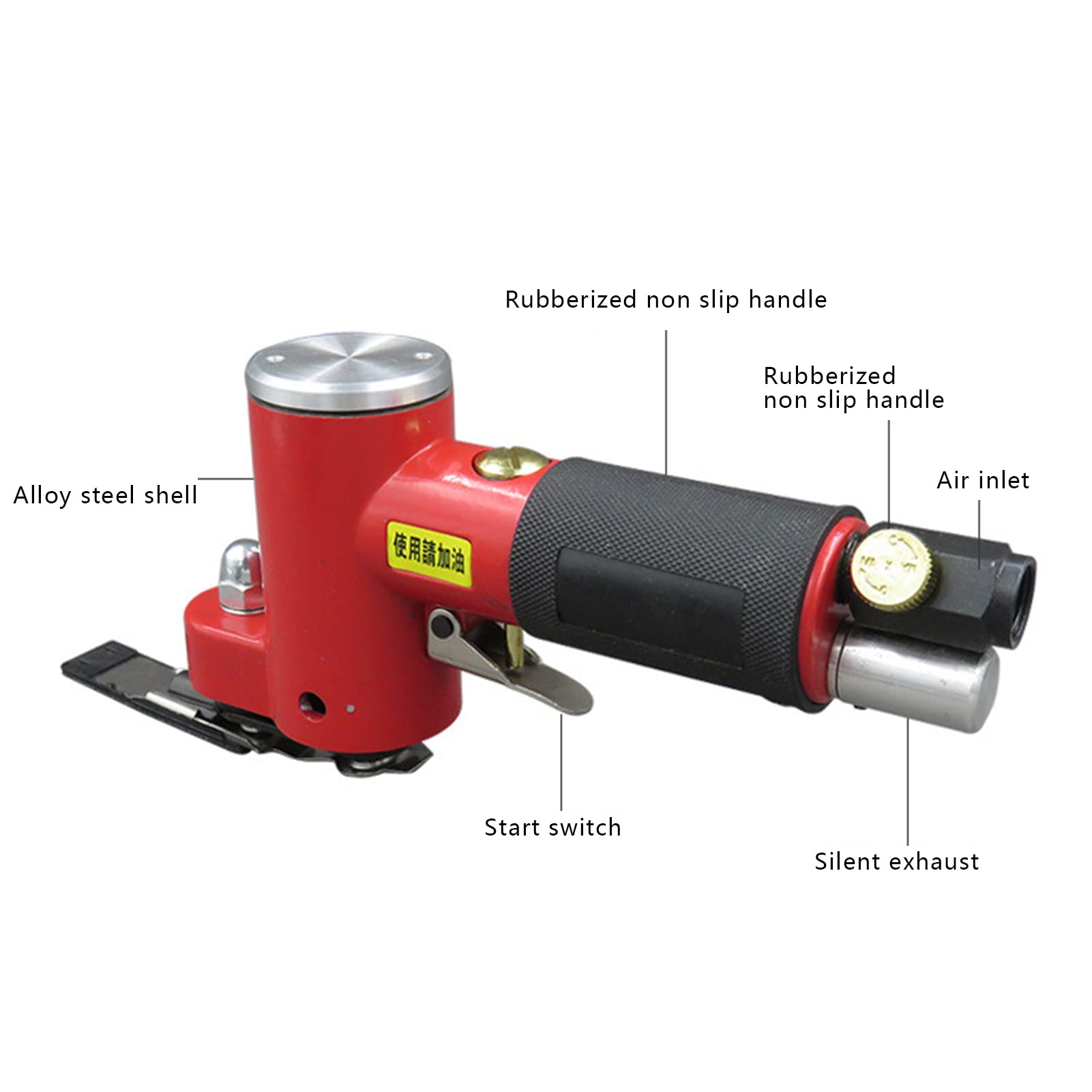 Pulidora neumática KP-6903, mini lijadora‑pulidora de aire con diseño ranurado, pulidora excéntrica de 14.000 rpm para espacios, esquinas y superficies irregulares, incluye 3