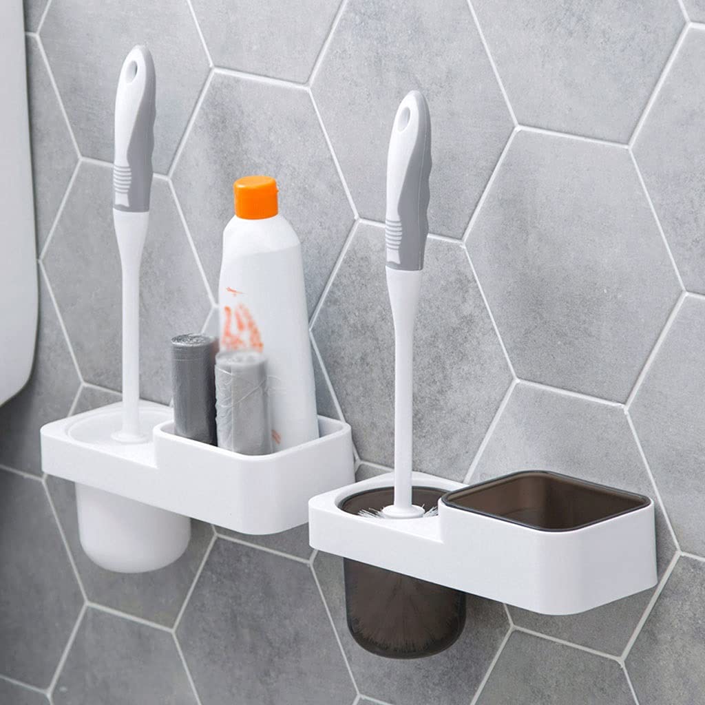 Escobillas de Baño Escobilla WC Cepillo y Soporte for inodoros, Soporte de Cepillo de Inodoro Limpiador Profundo de Limpiador de Pared con Mango sin Deslizamiento for baño Kit de baño Escobilla Baño