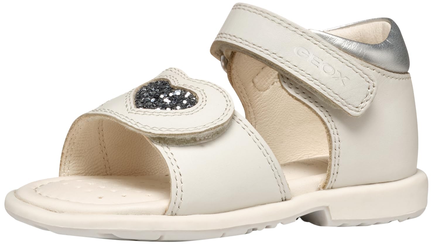 Geox B VERRED B - Sandalo Baby - Madchen, White/Lt Silver,