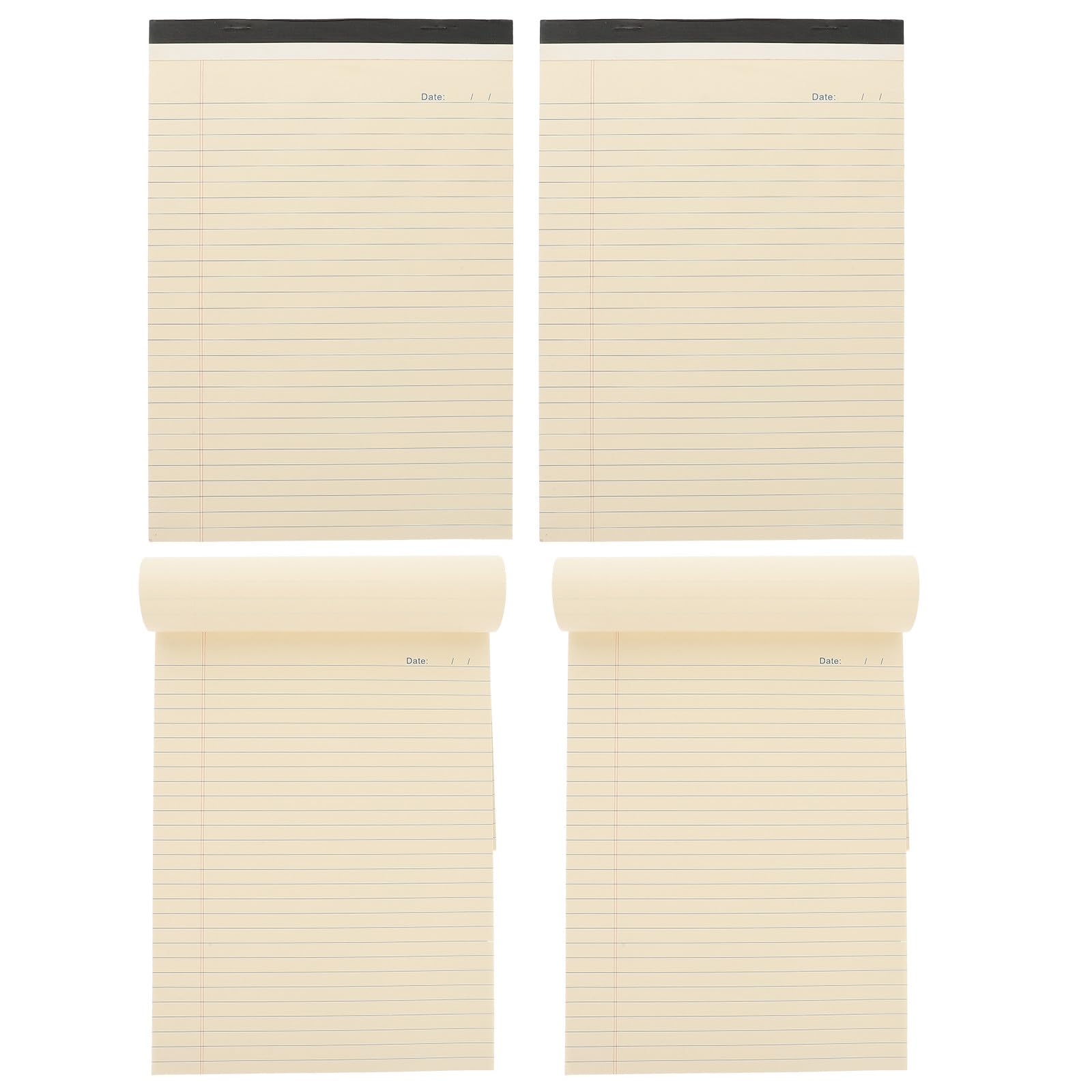 Abaodam Blocco Note A4 Tascabile 4 Pezzi, Quaderno a Righe Strappabile per Ufficio e Scuola, Blocco Note Leggero per Pianificazione Agenda e Lista Cose, Carta Pratica per Studenti