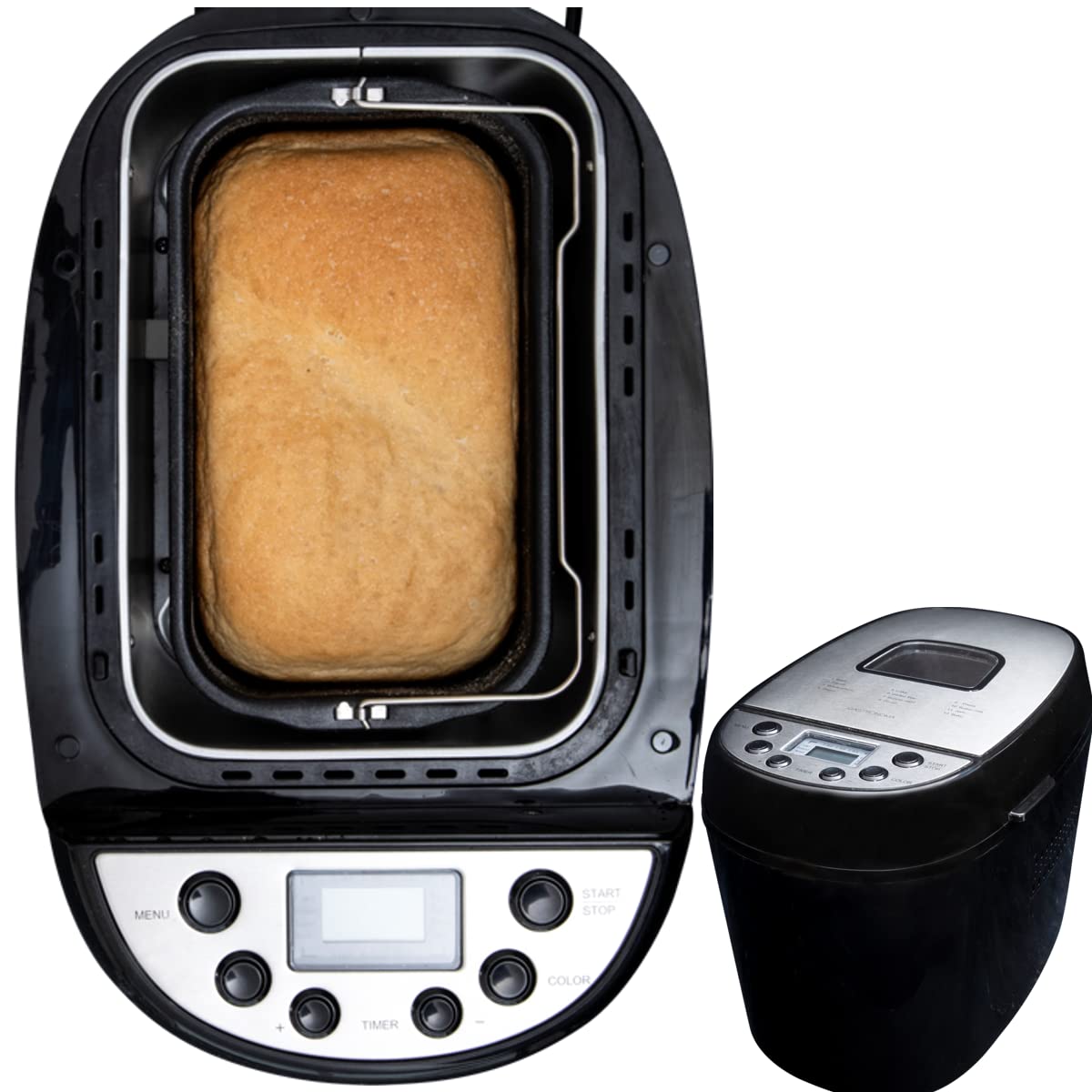 Gastronoma 18260001 Brotbackautomat, Brotbackmaschine 12 digitale Programme, automatisches Zutatenfach, für 1350 Gramm Brotlaibe, Sichtfenster, 13 Stunden Verzögerungs Timer, 60 Min Warmhaltefunktion