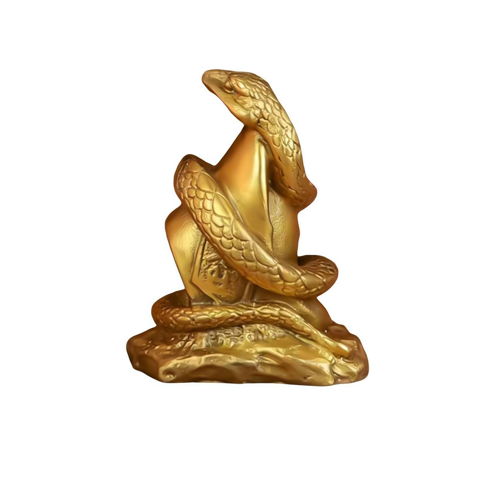 Amazon.co.jp: 中国の蛇の像、2025年の蛇の置物 金色の樹脂風水彫刻