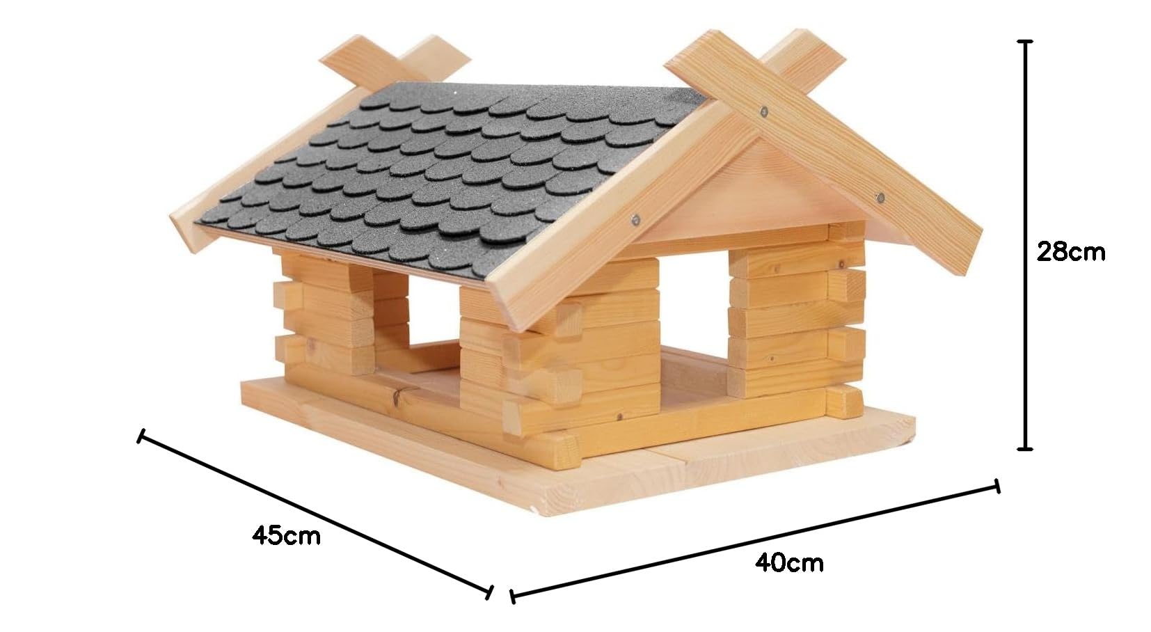 Vogelhaus Bausatz (Groß) - Grau 23.210" L: 44,00 cm B: 37,00 cm H: 27,00 cm Futt