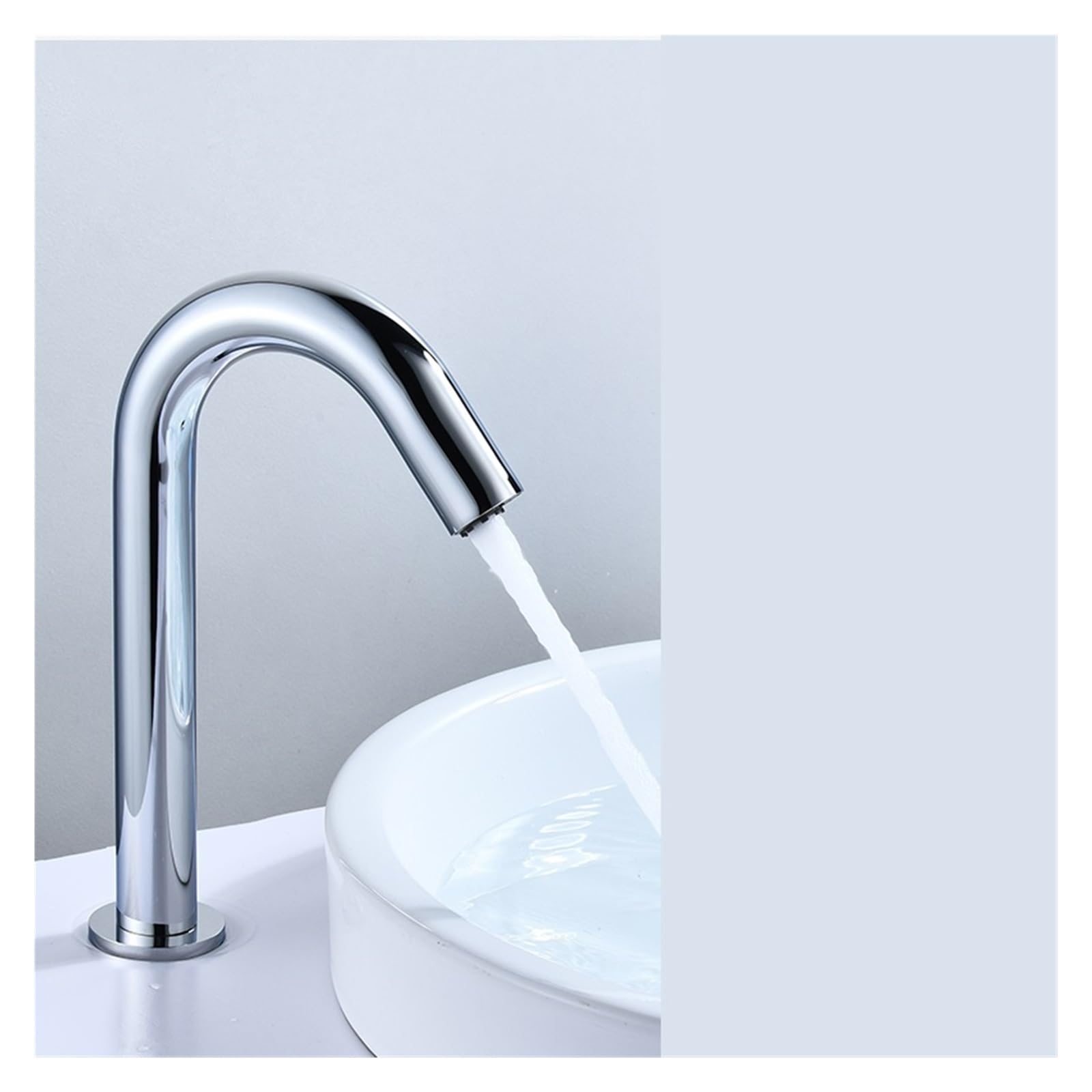 Kitchen Sink Faucet, Automatic Sensor Basin Faucet Water Saving Tap Matte Black and Chrome(Chrome B)