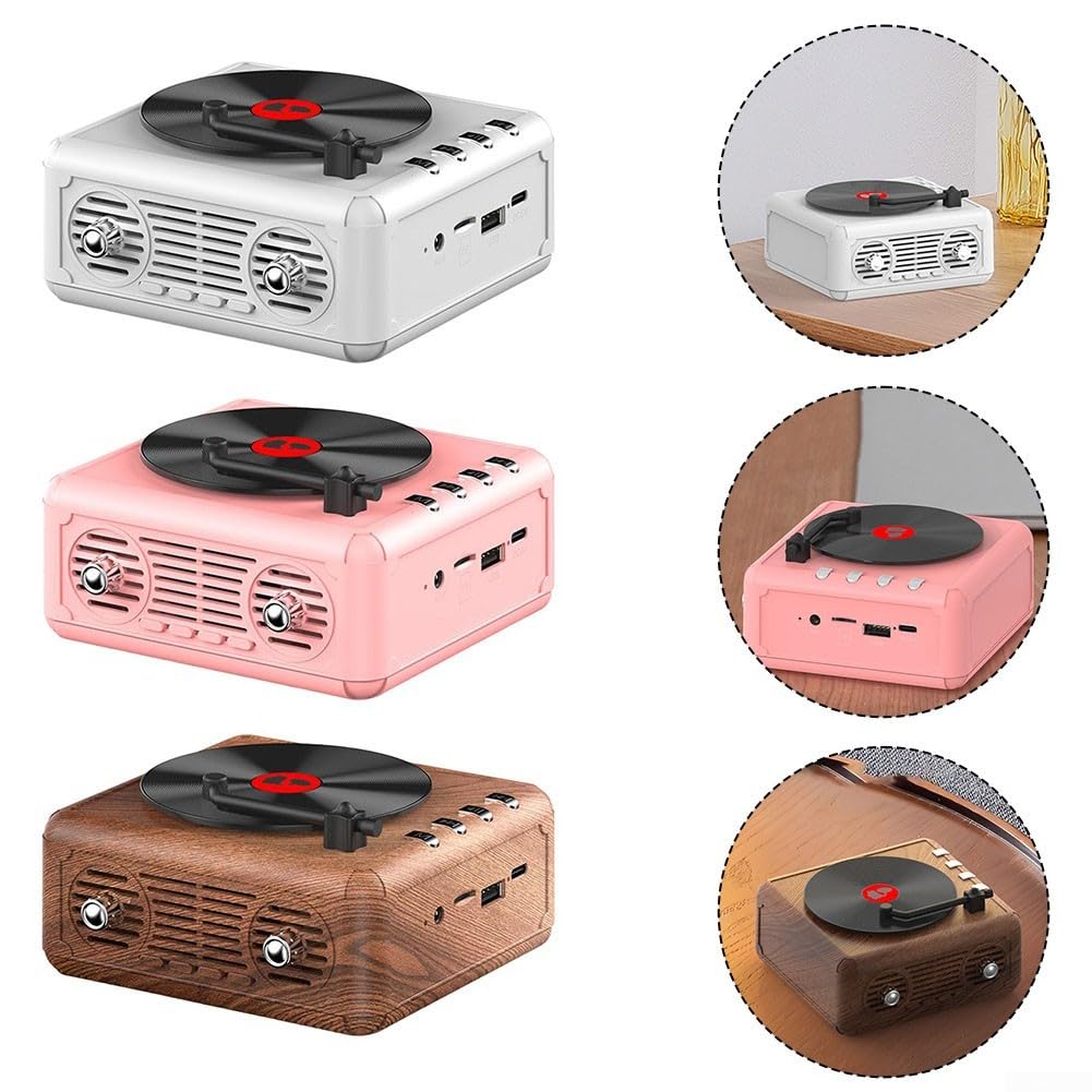 Przenośny odtwarzacz CD Bluetooth z głośnikiem na TF USB różowy