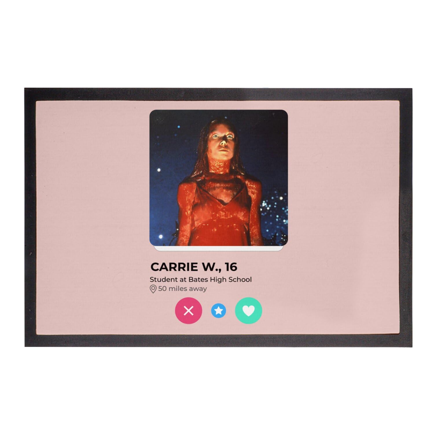Paillasson Rose Romantique Carrie White - Tapis d'Entrée Fabulous 60x40