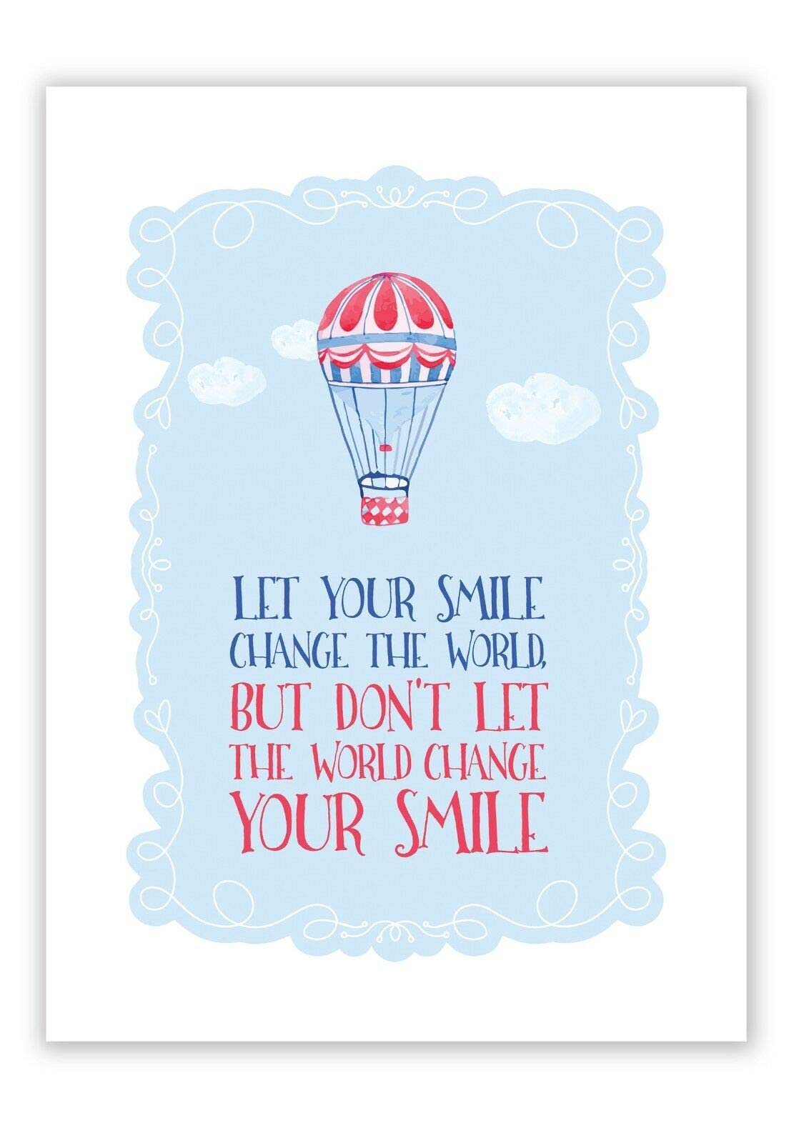 Cooksmart Blue 'Let Your Smile Change The World, But Don't Let The World Change Your Smile' Individual Tea Towel