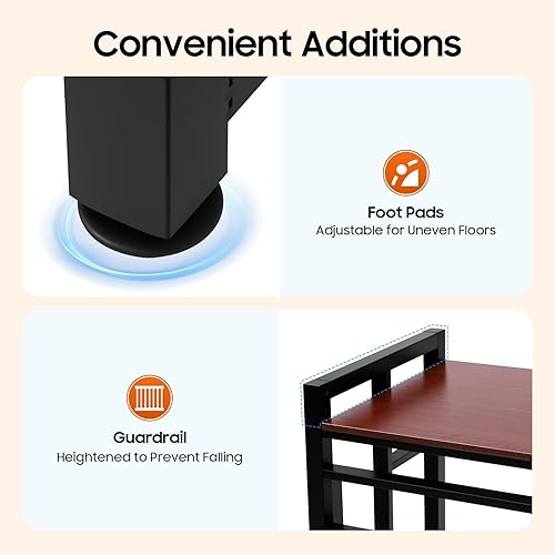 Miniatura 8 de Washer Dryer Stacking Rack Stand, Laundry Room Storage and Organizer Standing Shelf with Adjustable Foot Pads & Heightened Guardrail Washing Machine