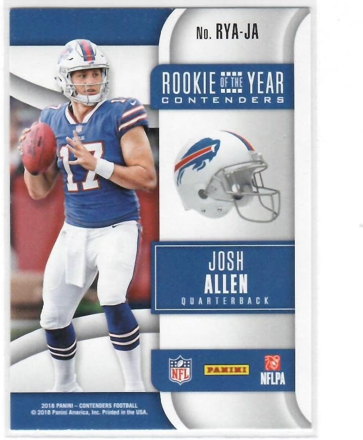 2018 Panini Contenders Rookie of the Year Contenders Emerald #RYA-JA Josh Allen Buffalo Bills NFL Football Card NM-MT