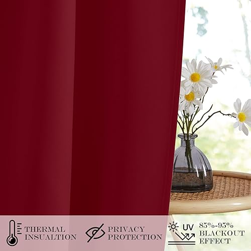 Miniatura 5 de NICETOWN Cortinas de puerta para ventana de puerta de cocina, aislamiento térmico, protección de privacidad, cortinas opacas para puerta francesa