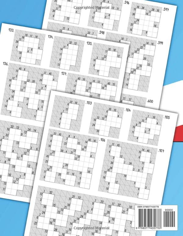 Miniatura 2 de 600 Kakuro Puzzles Medium Unique Cross Sum Puzzles Kakuro with Solutions