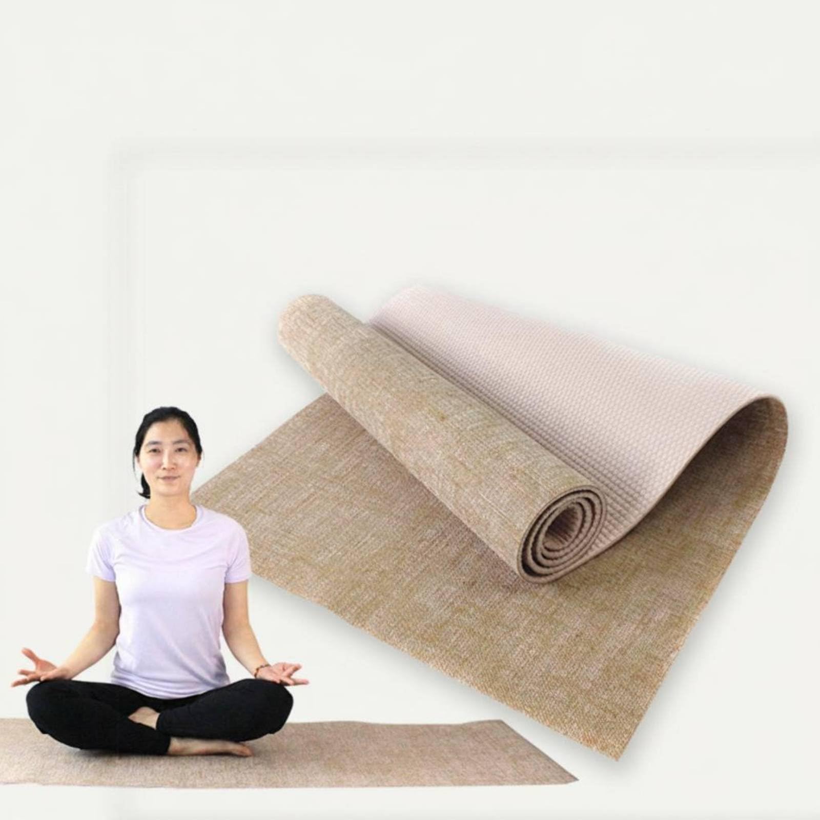 MERIGLARE Fitnessmatte Rutschfest Trainingsmatte Übungsmatte Pilatesmatte mit Leinen PVC Material für Besseren Halt Stoßdämpfend Geräuschdämmend Leicht Aufrollbar für Zuhause