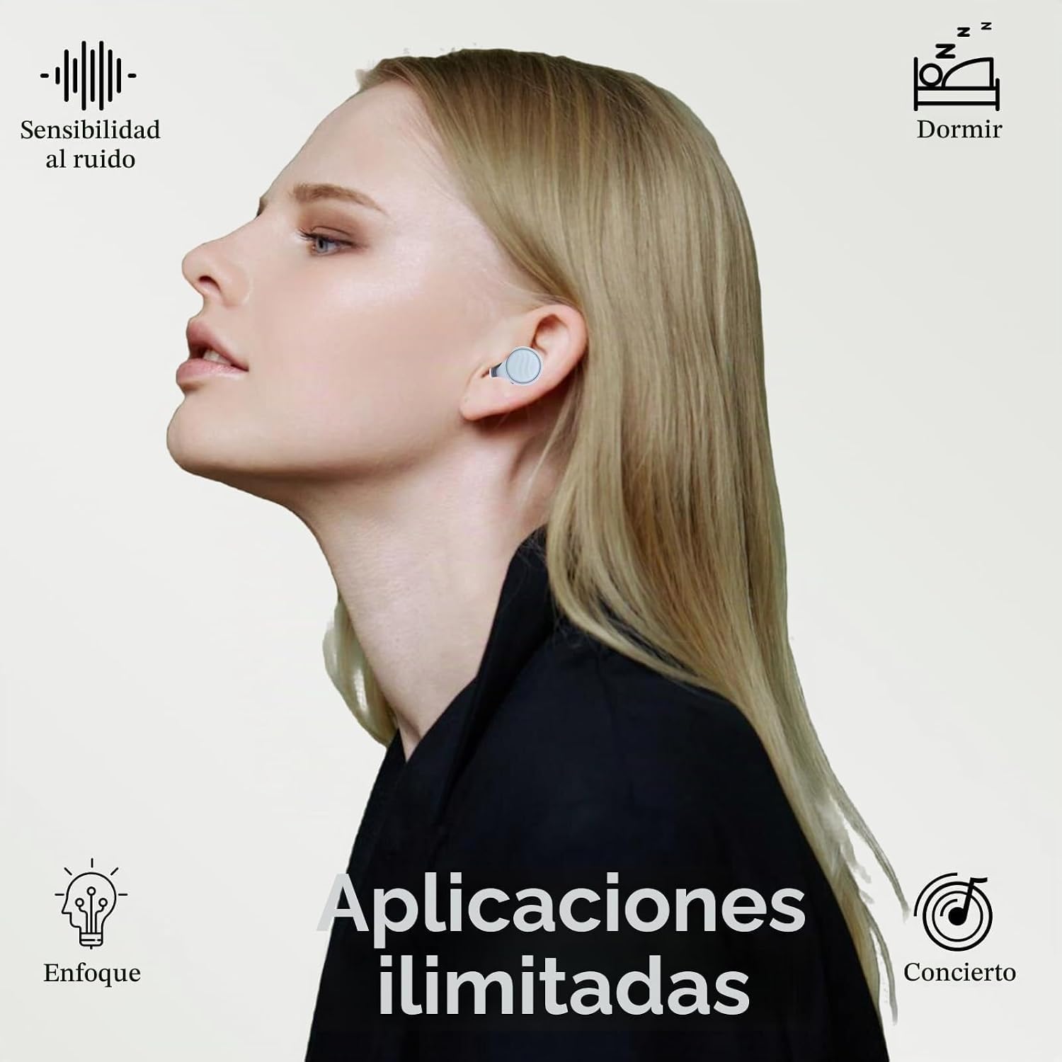 Tapones oidos ruido dormir, tapones oidos cancelacion de ruido Reutilizables con 7 pares de almohadillas de silicona, tapones para dormir para estudiar, concentrarse, viajar y asistir a conciertos