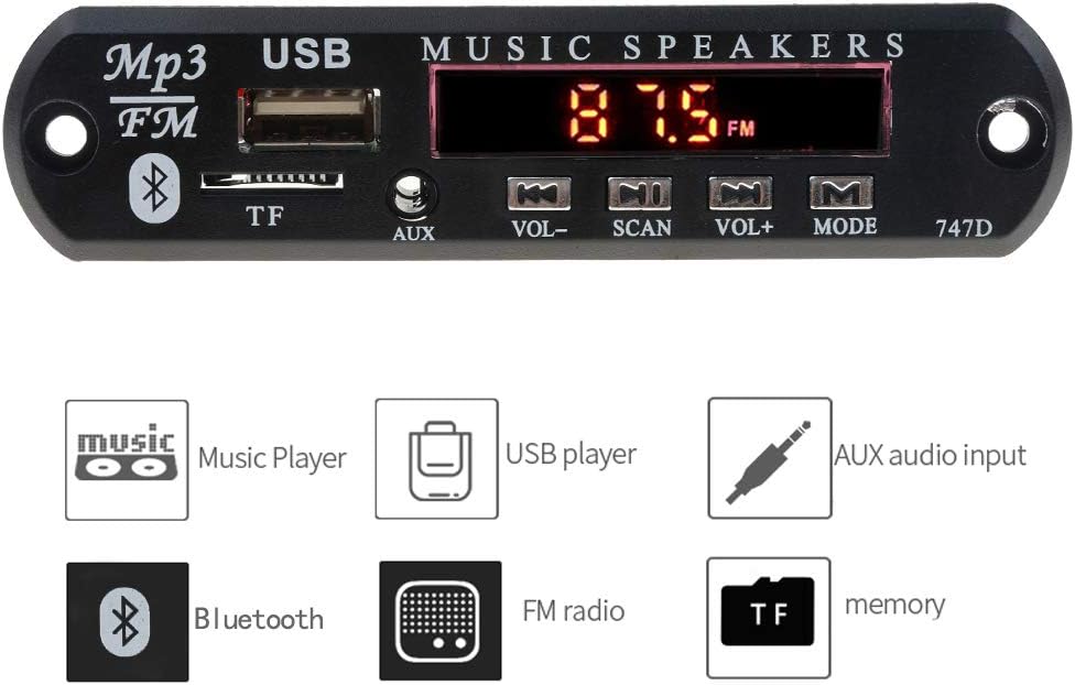 BOOMBOOST MP3 Player features icons