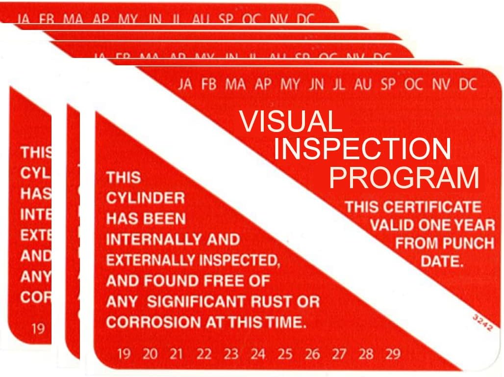Six Pack Scuba Tank Visual Inspection Sticker VIP