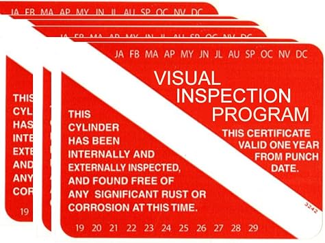 Six Pack Scuba Tank Visual Inspection Sticker VIP