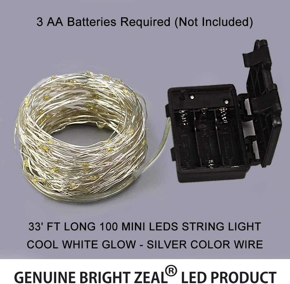 Up To 60% OFF Bright Zeal 33 Ft 100 LED Cool White Outdoor Battery Operated LED String Lights with Timer - Silver Wire Fairy String Lights for Outdoor Wedding Decorations - Fairy Lights Silver Wire Firefly Lights Flash Deals - 40% OFF Bright Zeal 33 Ft 100 LED Cool White Outdoor Battery Operated LED String Lights with Timer - Silver Wire Fairy String Lights for Outdoor Wedding Decorations - Fairy Lights Silver Wire Firefly Lights