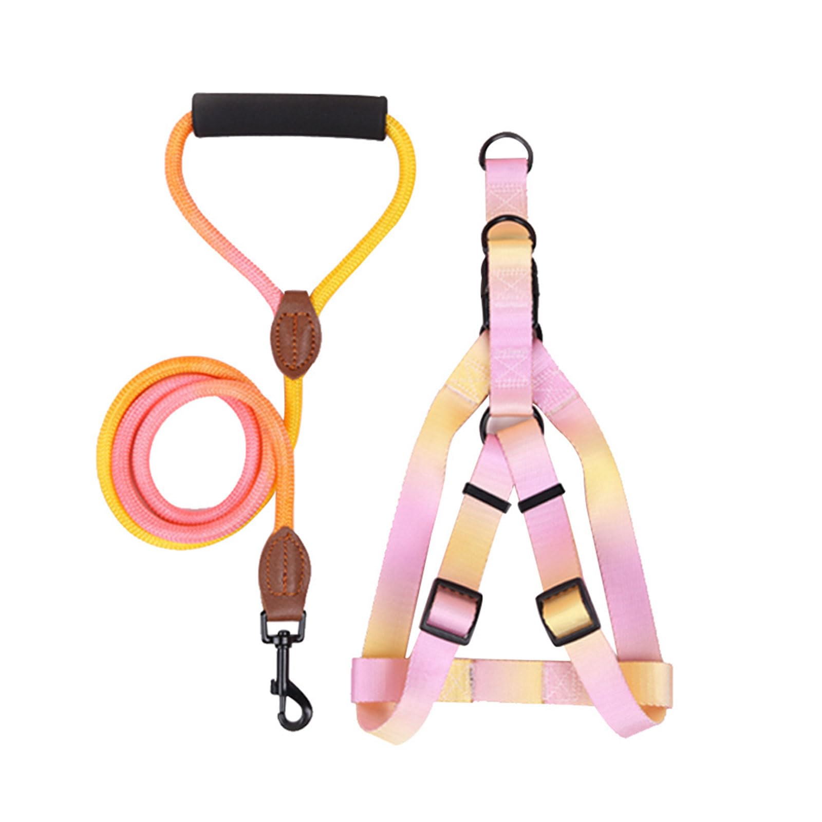 MICFENY Dog Harness for Small Dogs Fabric Chest Harness Outdoor Training Harness Adjust Leash for Dog Walking Supply