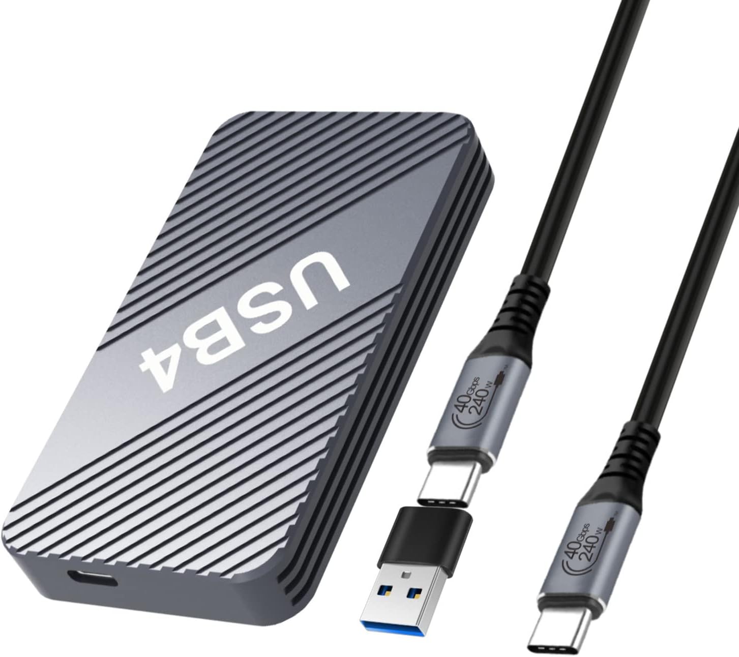 VCOM 40Gbps M.2 NVMe SSD Enclosure, M2 SSD Enclosure with USB4, Support 2280 M-Key(B+M Key), Aluminum Alloy NVMe PCIe to USB Adapter for Thunderbolt 3/4,USB 3.2/3.1/3.0