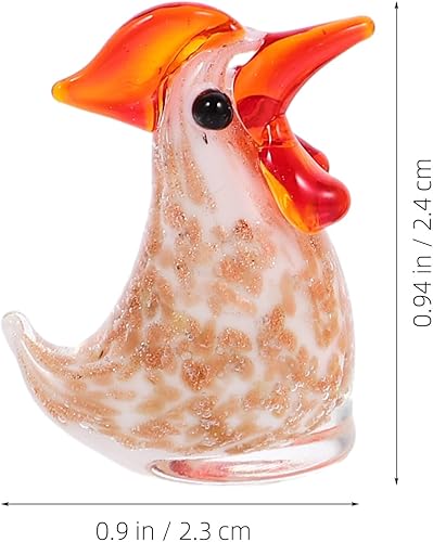 Miniatura 7 de 6 piezas de adorno de pollo de cristal, estatua de gallina, figuras de gallo de cristal, mini escultura de pollo, adorno de escritorio de animales,
