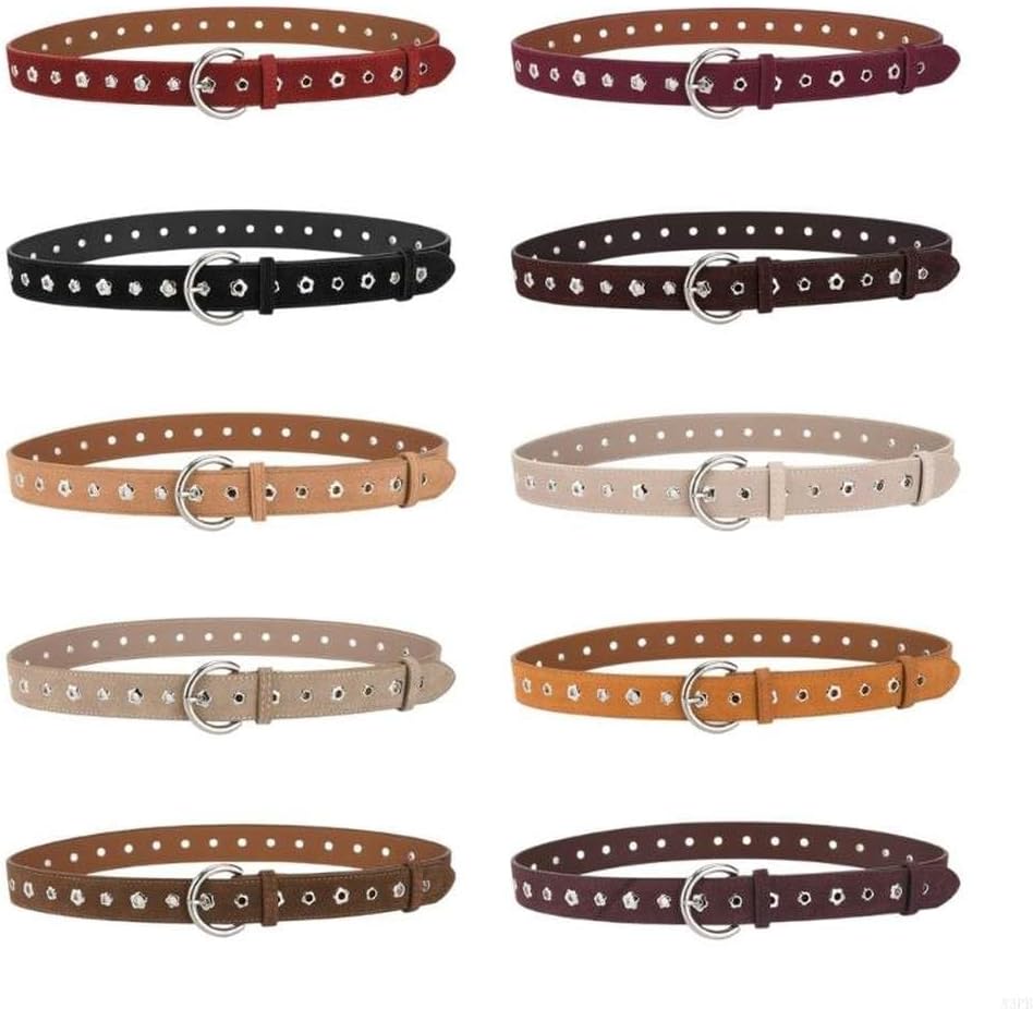 Elegant Women's Leather Belt Star Pattern Waistband Adjustable Length Wide Belt for Jeans Dresses and Casual Outfits
