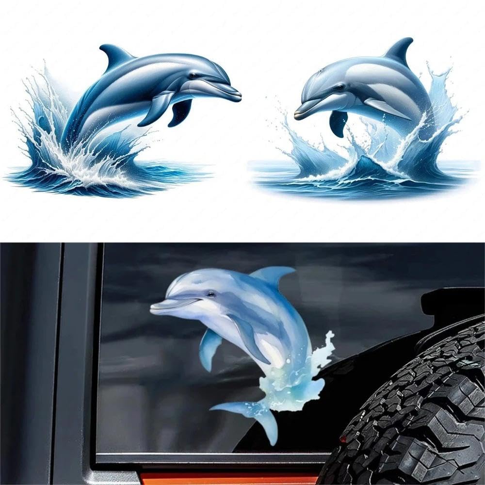 Adesivi Per Auto Dolphin Decalcomanie In Vinile Resistenti Ai Graffi Impermeabili Per Veicoli/motociclette(B,50CM)