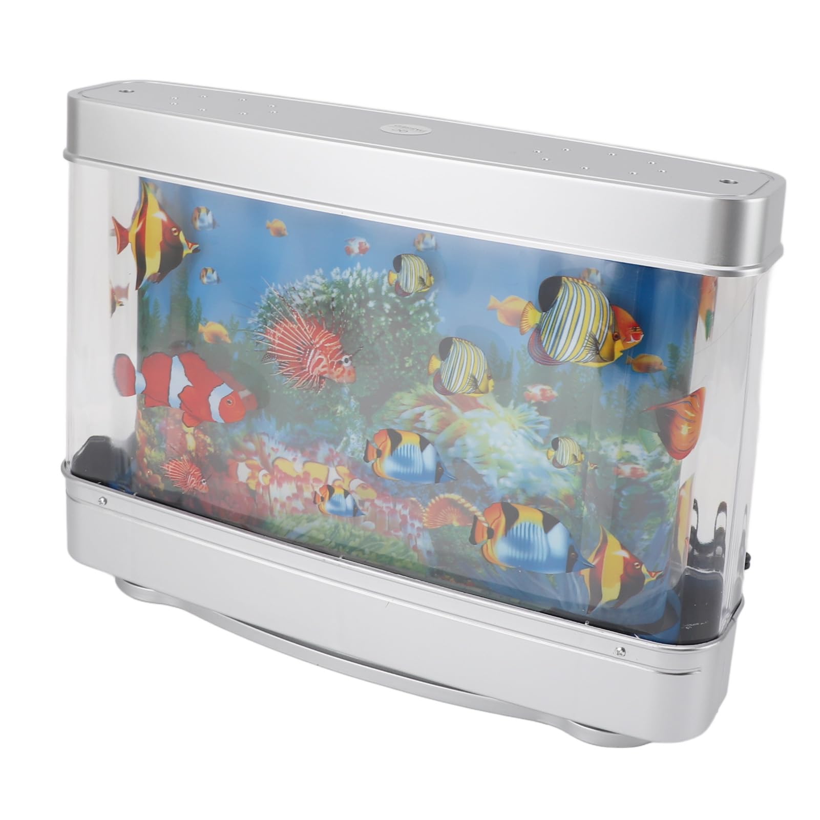 ViaGasaFamido Mini Acuario Falso para Pecera Lámpara Decorativa con Peces Tropicales Artificiales Océano Virtual En Movimiento para Dormitorio O Escritorio con Proyección 3D Luz Noche