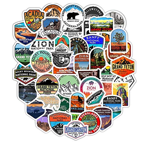 iDream USA National Park Theme Sticker Set (50 Pieces) – Nature-Inspired Travel, Adventure, Wilderness Stickers for Laptops, Water Bottles, Journals and More