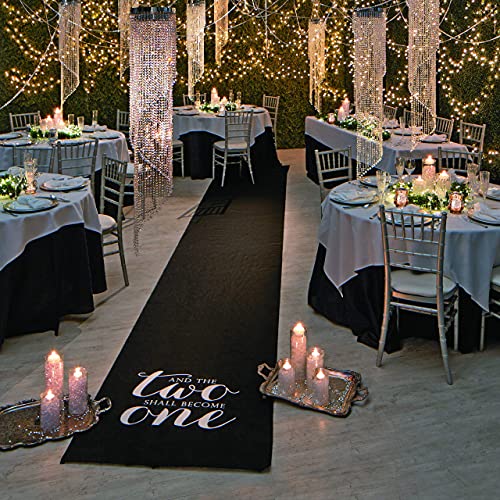 Fun Express #13759855 And The Two Shall Become One Black Wedding Aisle Runner (100 Feet Long) Great thumb #3