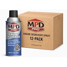 MPD PRO Engine Degreaser Spray Heavy Duty Foaming Cleaner for Oil, Grease & Grime Automotive Engine Bay Treatment, Water-Based Self-Emulsifying Formula, VOC Compliant, 12 Pack