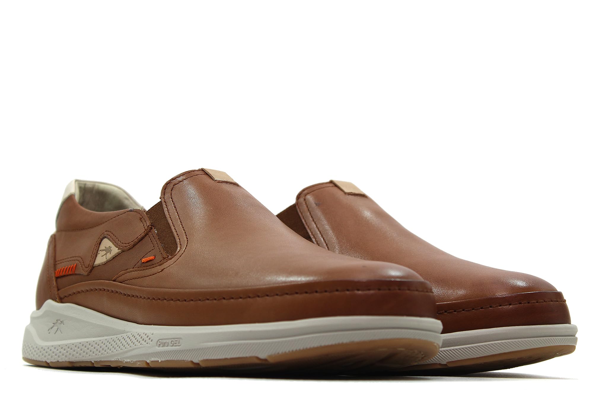 FLUCHOS - Zapato mocasín,sin Cordones,Suela Blanca de Goma,Plantilla Extraible,Blucher de Piel,clásico para: Hombre