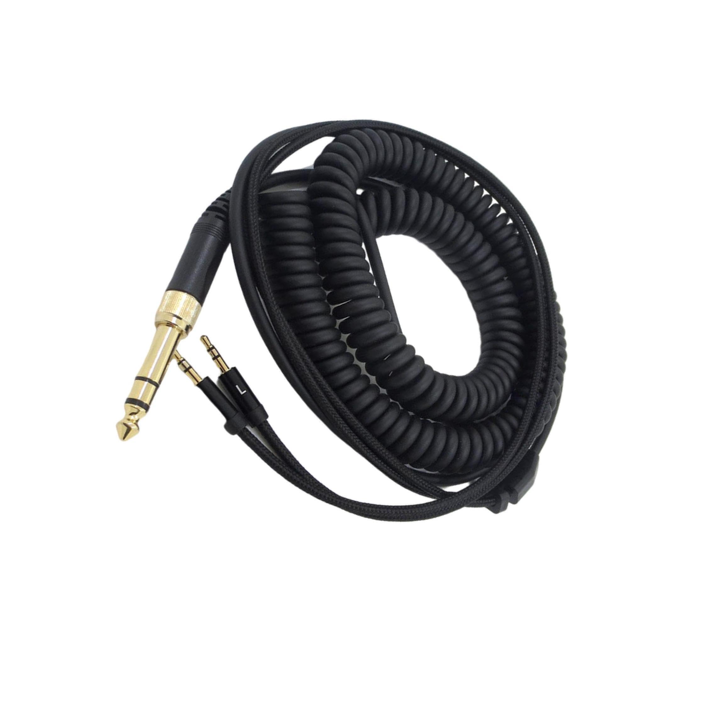 Cable de audio de repuesto HE350 con conector doble de 5 mm y muelle de 8 m 4