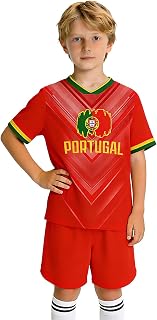 24/25/26 National Flag Soccer Jersey Kit for Kids Youth Boys Girls Sports Uniforms Outfits Fans Gift Shirt Shorts Sets 3-14Y