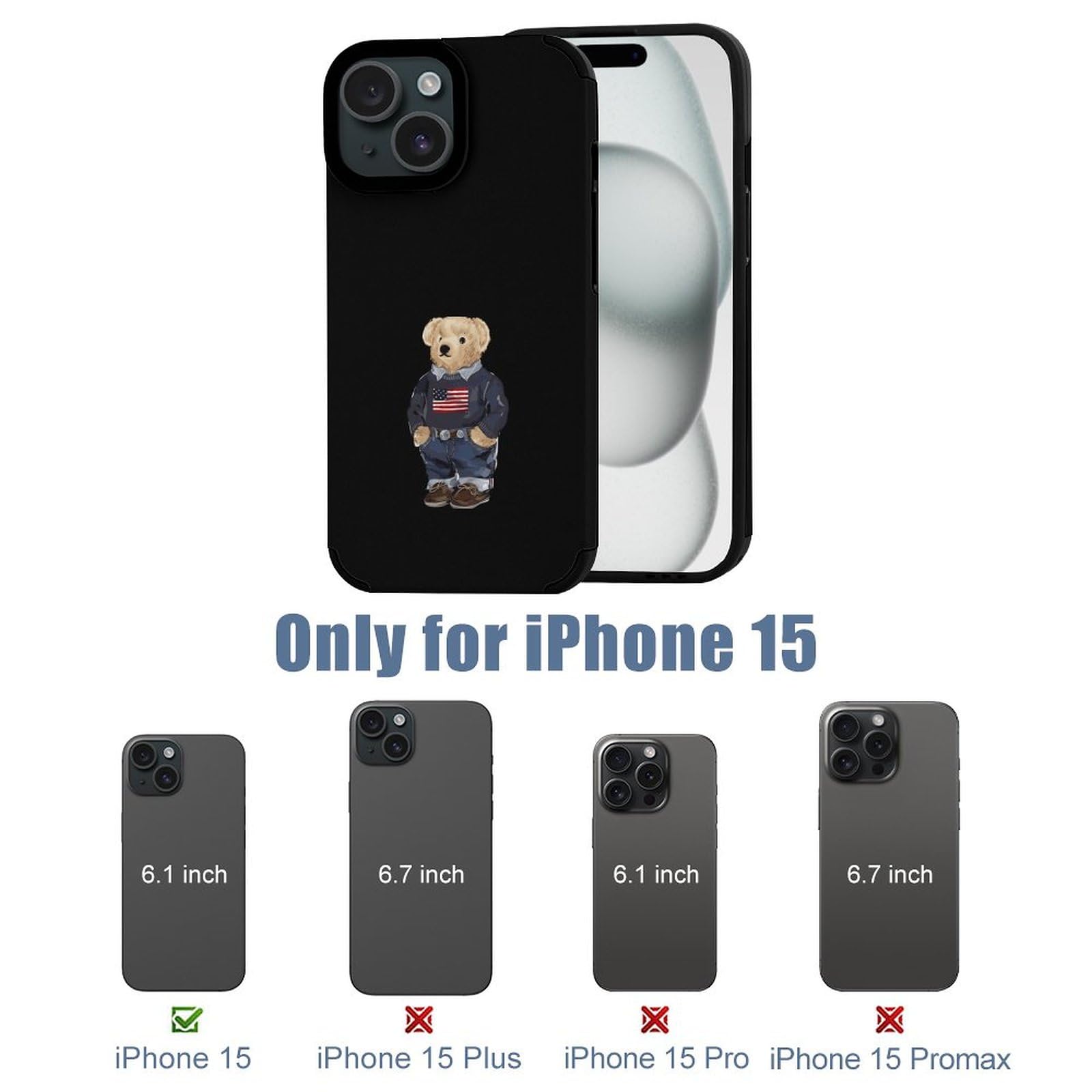 Amazon.co.jp: くま ポロベアー iPhone 15ケース iPhone 15 Plus