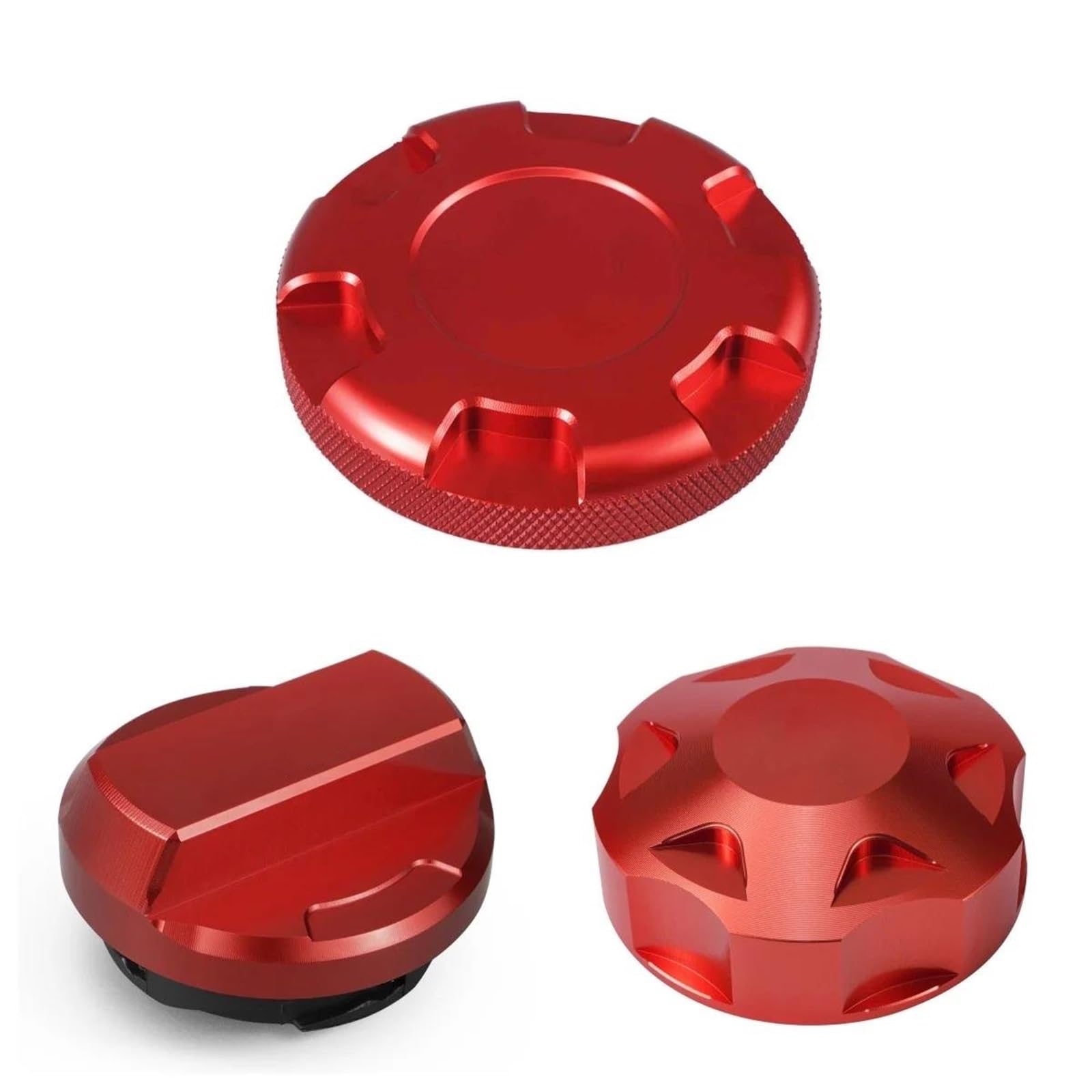 Tapón De Aceite Del Motor Tapa Radiador Cubierta Llenado Aceite Motor Y Tapa Depósito Líquido Frenos Para Golf 7/7 5 GTI R Tiguan MK2 Audi A3 S3 RS3(Red)