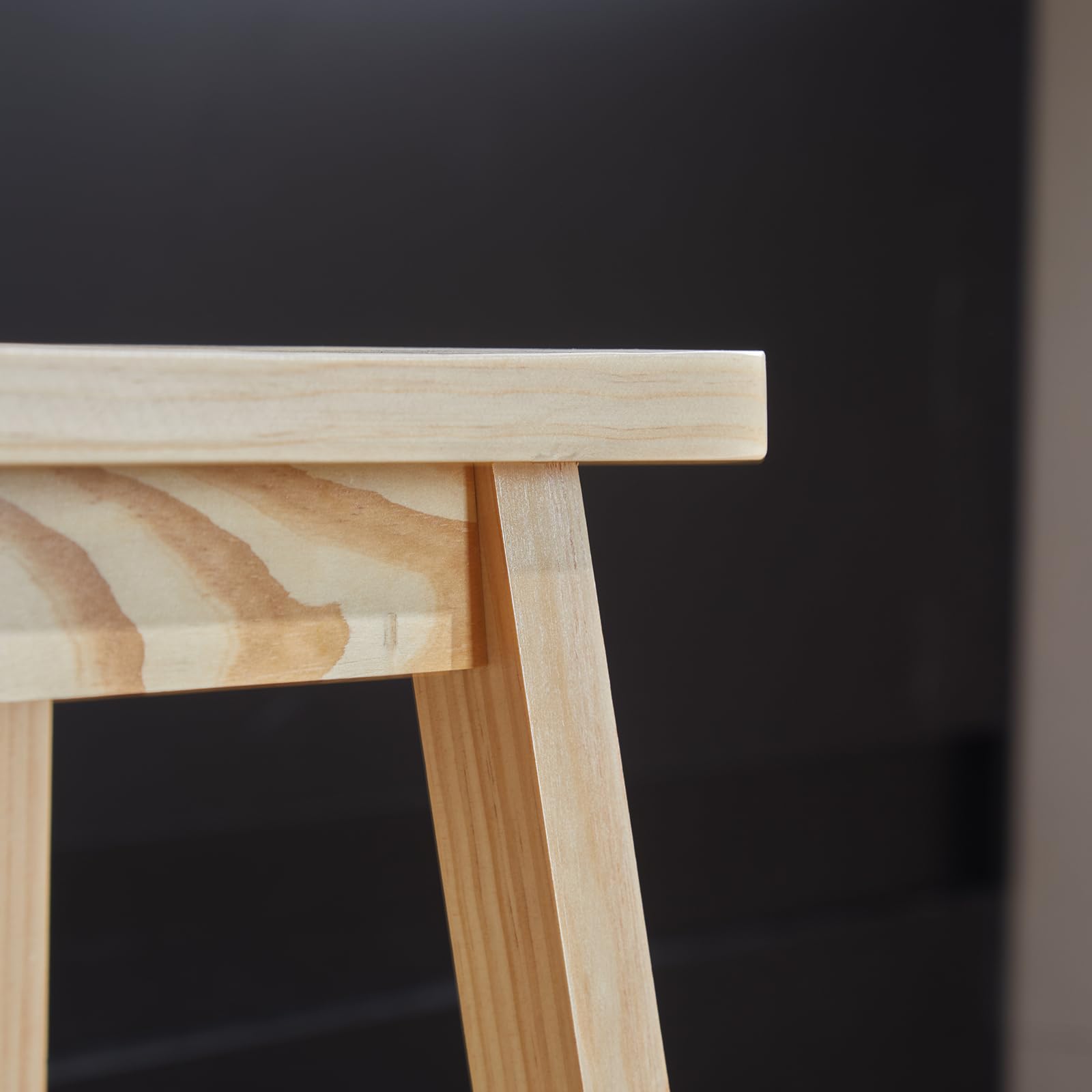 Bonnlo Tabouret de Bar Lot de 2 en Bois, Chaise Cuisine Couleur Bois Naturel, Tabouret de Salle à Manger, Forme Coussin, Facile à Monter, 61cm de Haute