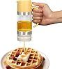 Tefola Honey Dispenser, 350ml, Glass, Dripless Syrup Dispenser, Glass Honey Jar, Syrup Pot Dispenser for Syrup, Sugar, Sauces, Condiments Yellow