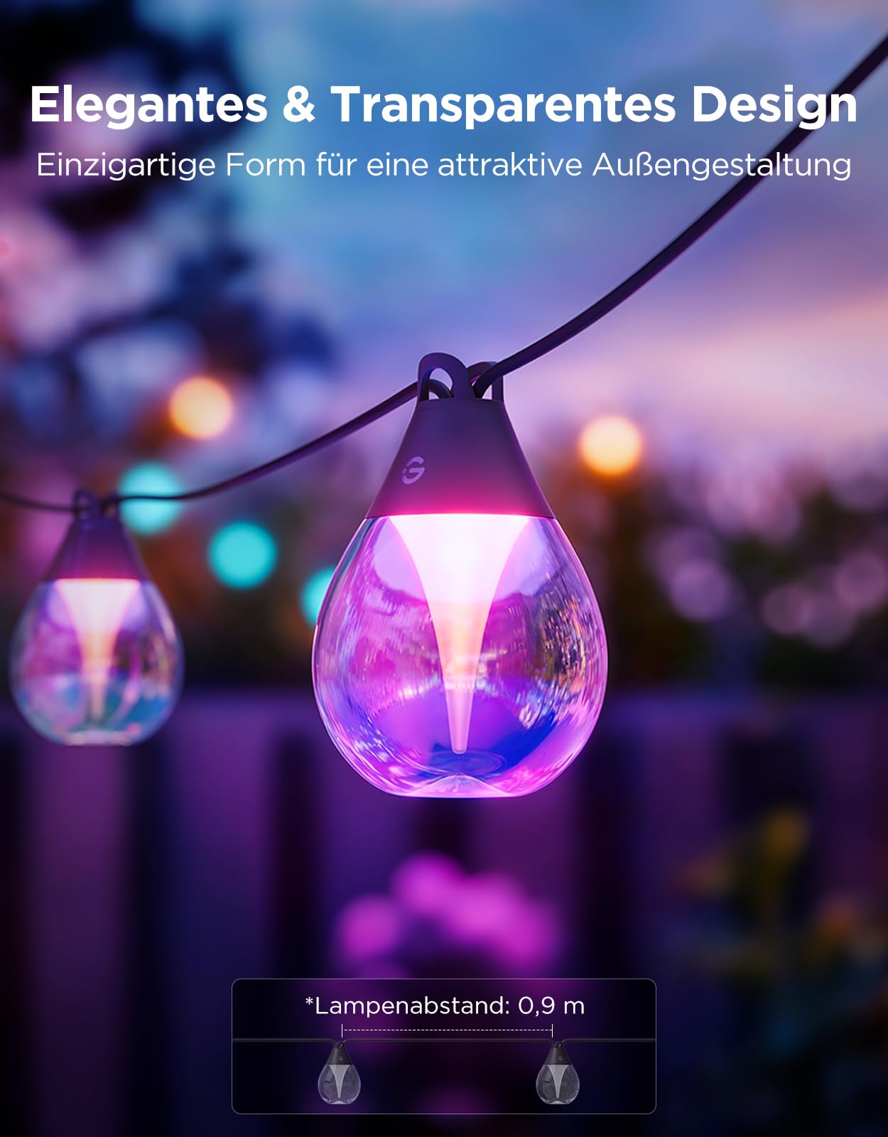 Govee Lichterkette Außen 15m RGBWIC LED 1200lm Music Synchronization Alexa Google Assistant Matter