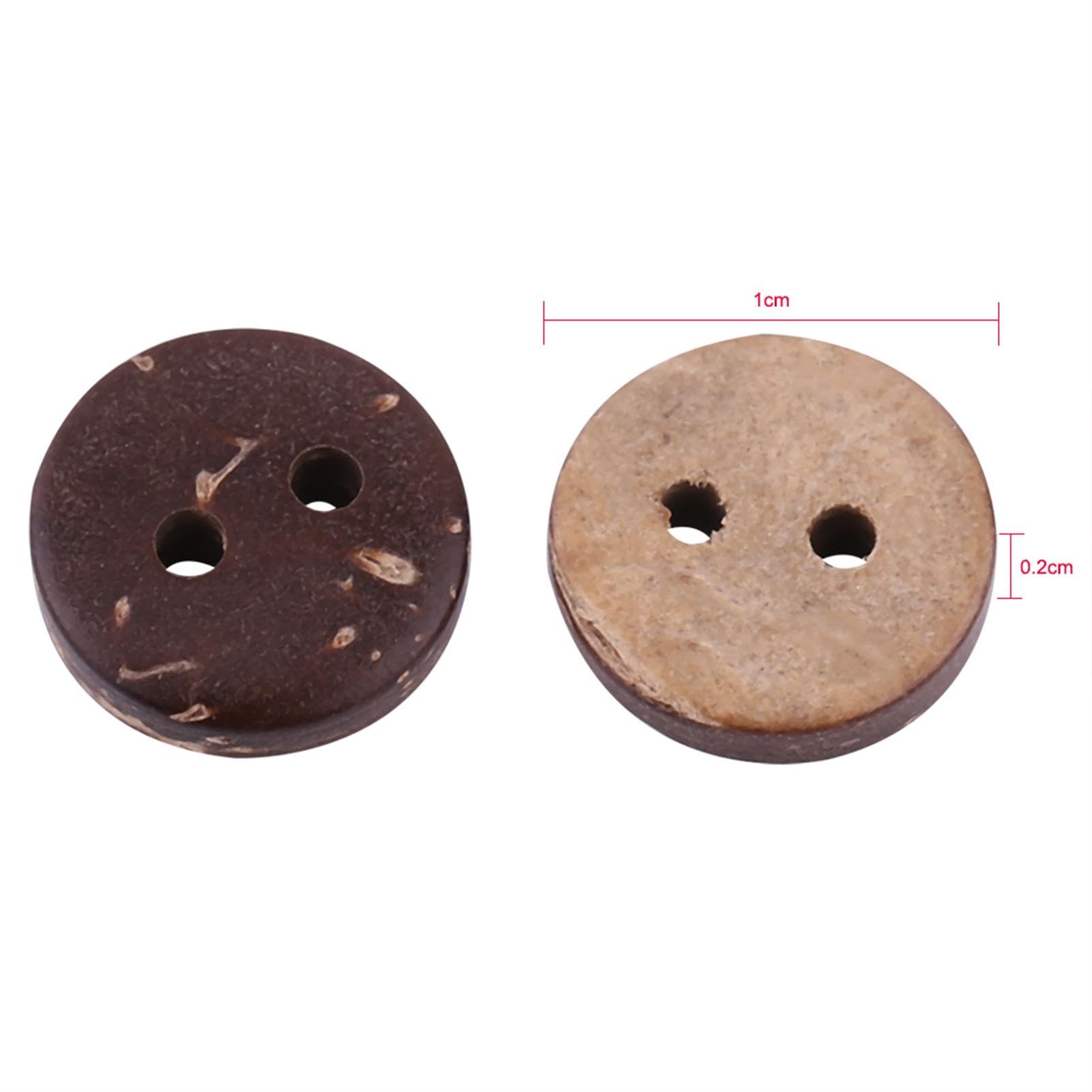 400pcs Wooden Buttons Coconut Shells Brown Buttons 2 Holes for Clothes Crafts 10mm, #304 - Image 4