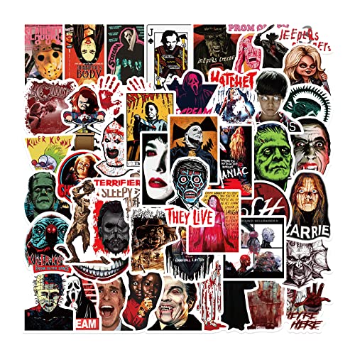 Gxizlba 50 Pcs Horror Stickers, Horror Movies Scary Movie Gifts