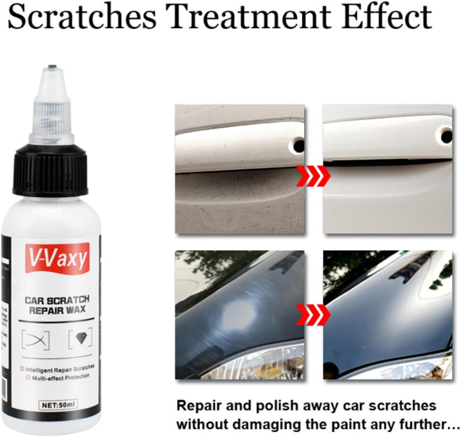 V-Vaxy Car Scratch Repair Wax, Car Buff Out Scratch, Intelligent Repair Scratcher, Scratch Repair, Multi-effect Protection (1.76 fl oz *2Pcs) - Image 5