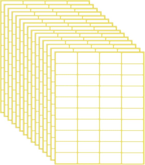 Jinlaili 15 Sheet Label Stickers, 600PCS Small Label Stickers, 19 x 38mm, Self Adhesive Stickers Labels for File Folder Labels Price Label Color Code Labels Distinguish Labels