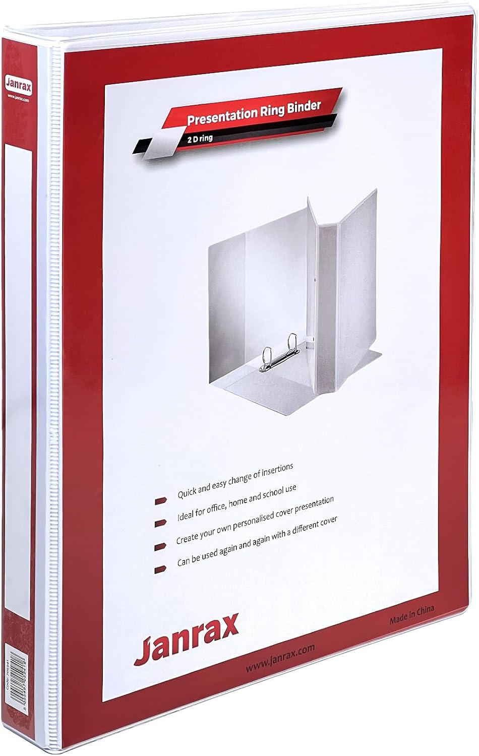 Pack of 6 A4 White 1" (25mm) Presentation 2D Ring Binders with Fully Customisable Covers