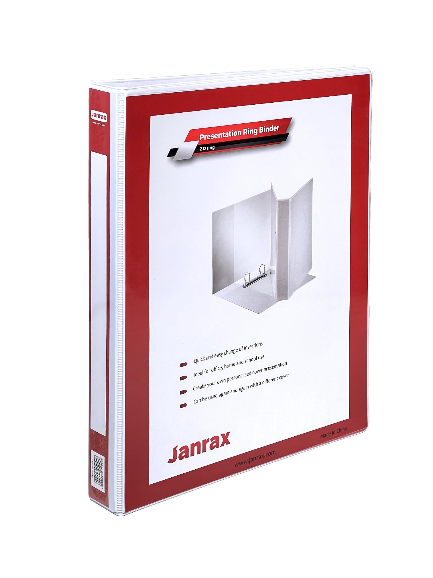 Pack of 6 A4 White 1.5" (38mm) Presentation 2D Ring Binders with Fully Customisable Covers