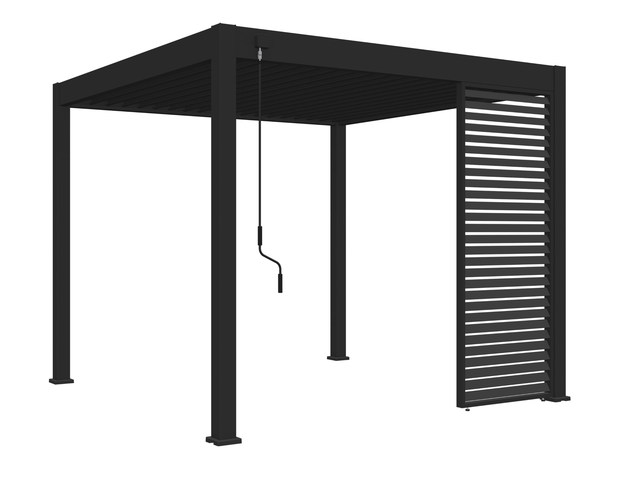 Weide Horizontale Wandpaneel | Horizontale Wandpaneele aus Aluminium, 93 cm Breite, Graphitgrau