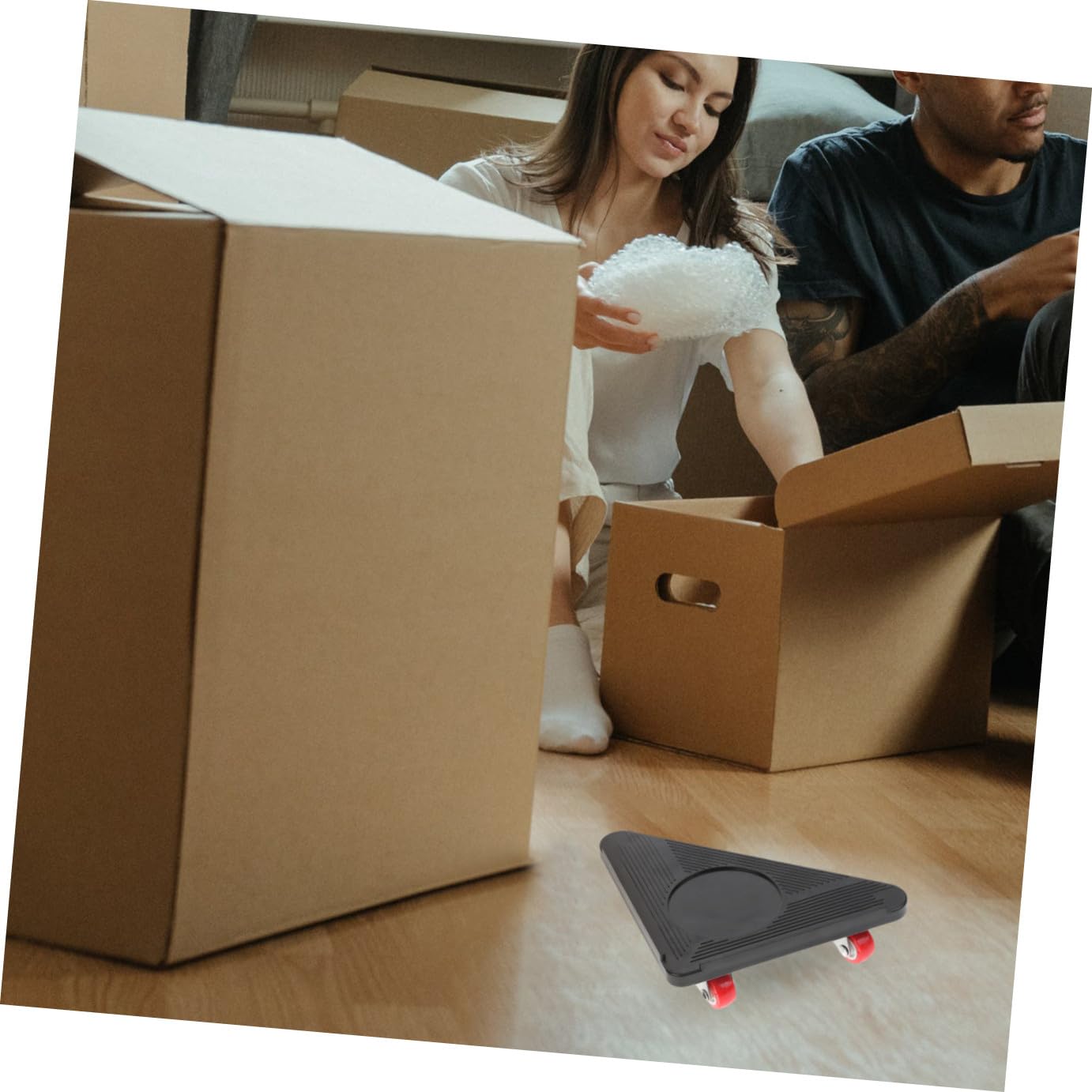 Gatuida Carrello Per Trasloco Mobili a 3 Ruote in Metallo Cuscinetti Antiscivolo, Utensile Per Sollevamento Mobili Pesanti e Trasporto Elettrodomestici, Set 5 Pezzi Per Spostamento Casa