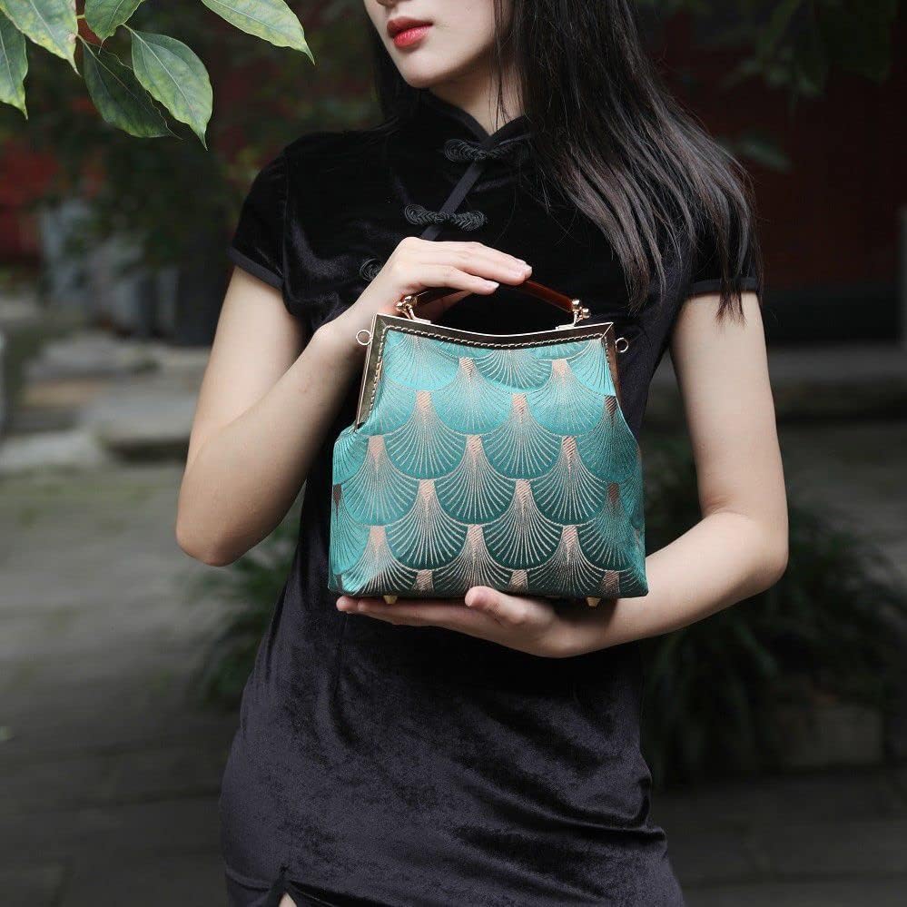 HUFFA Vintage Bag Handmade Lock Shell Bags Chain Women Shoulder Crossbody Bag Chain Chic Women's Handbags Purse (Color : Women Bag 1, Size : 22cmx16cmx5cm)