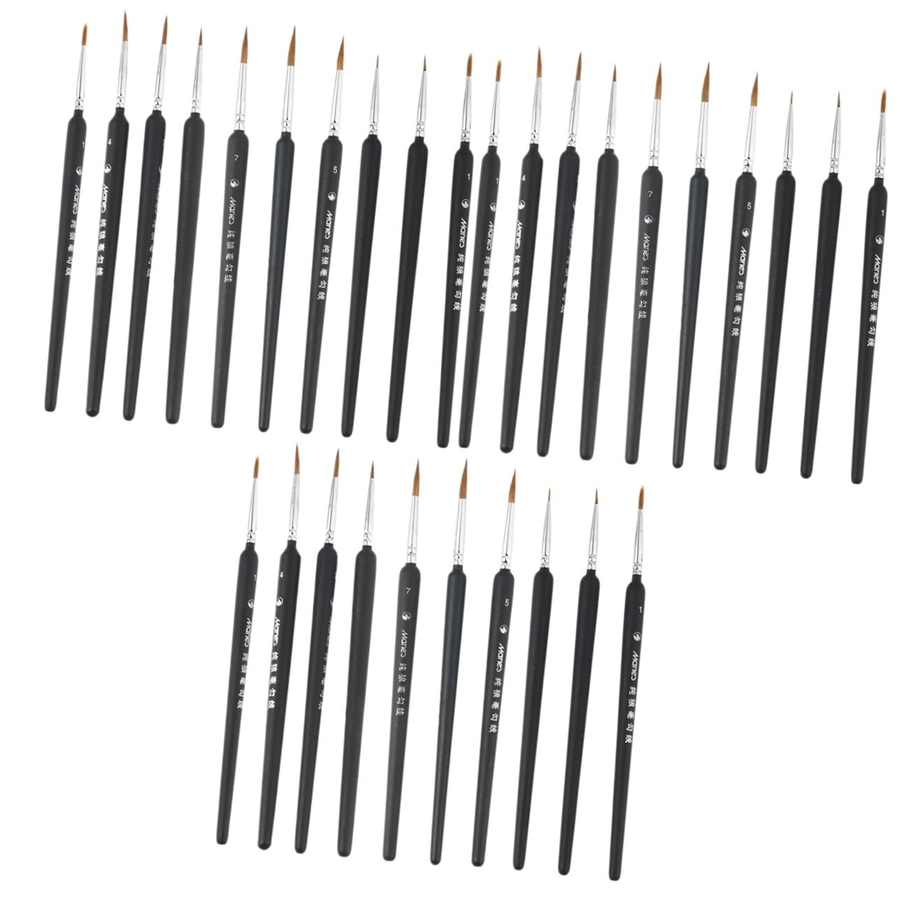 Operitacx 30piezas Pinceles De Dibujo para Pintura y Acuarela para Artistas y Principiantes Set De Pinceles De Punta Fina para Detalles Artísticos