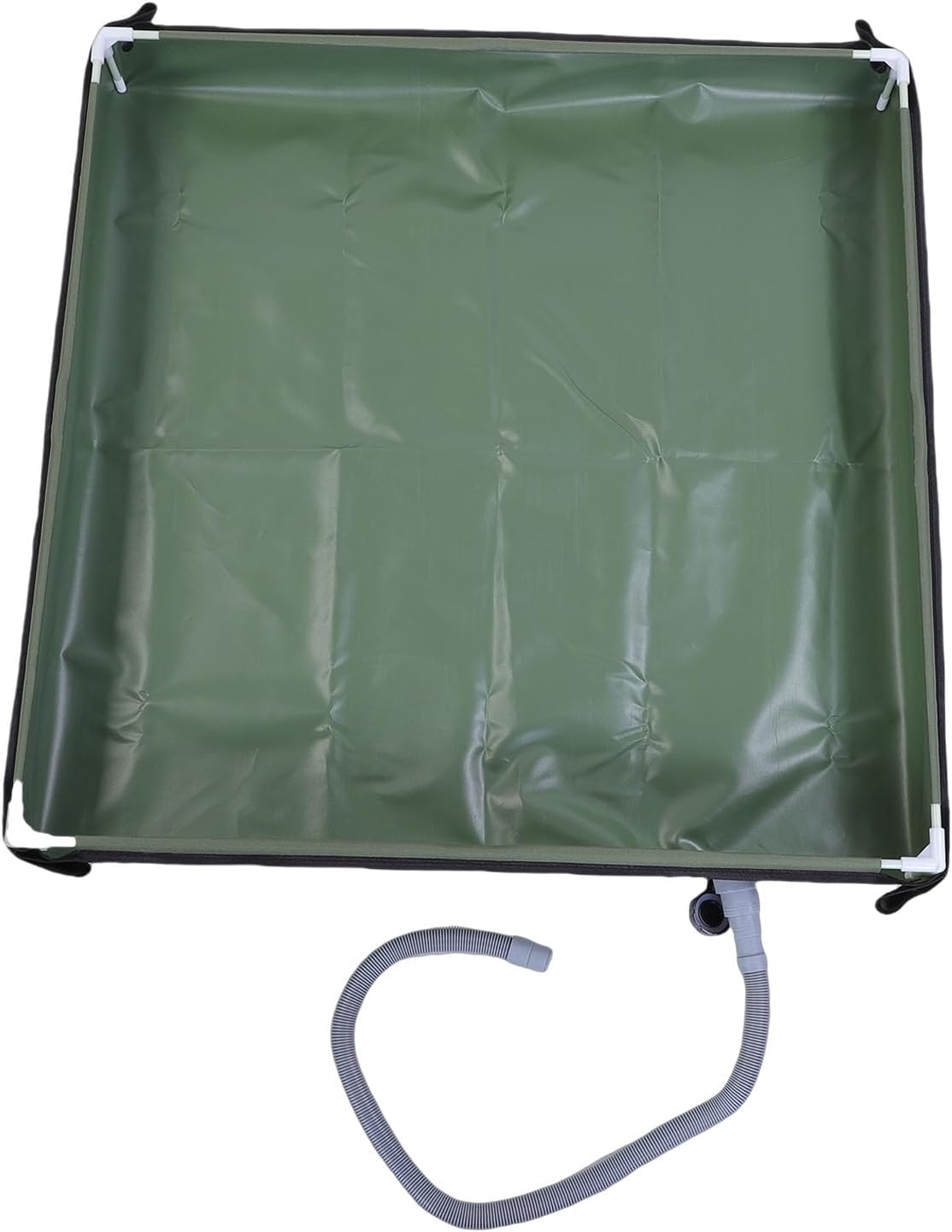 Focket Portable Shower Pan, Foldable Design Outdoor Shower Base, Camping with Detachable Drain Pipe for Camping RV Beach Indoor Use (OD Green 80x80x10cm / 31.5x31.5x3.9in)